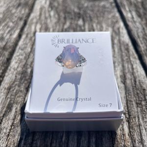 7, 8 NET Brilliance genuine crystal fine silver plated with pink stone ring